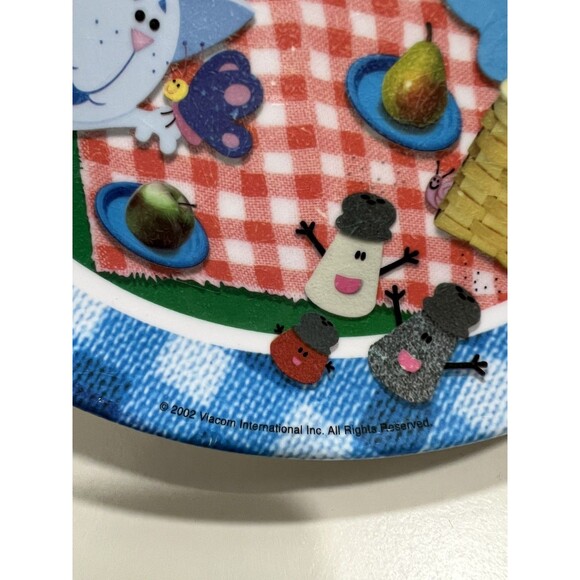 Blue’s Clues Vintage Plate Zak Designs 2002 Blue Magenta Mrs & Mr Pepper Lunch - Picture 4 of 5